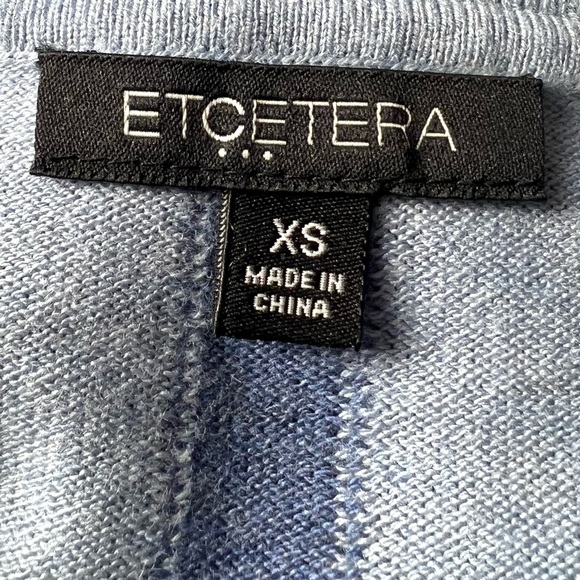 ETCETERA Sweater Cowl Cashmere Blend Colorblock Blue Pullover Long Sleeve XS - Picture 8 of 10